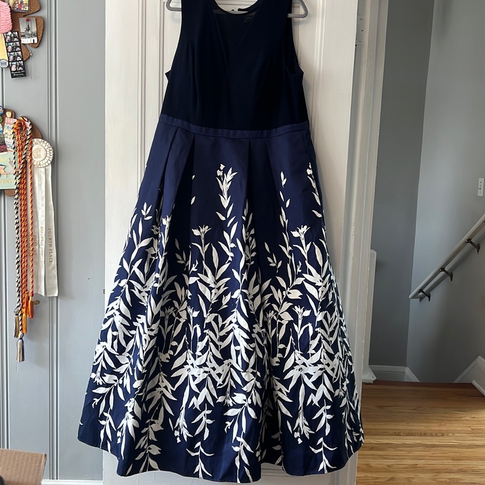 Blue floral gown